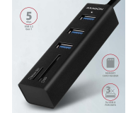 Axagon HMA-CR3A SuperSpeed USB-A hub + czytnik kart - 1485448 - zdjęcie 4